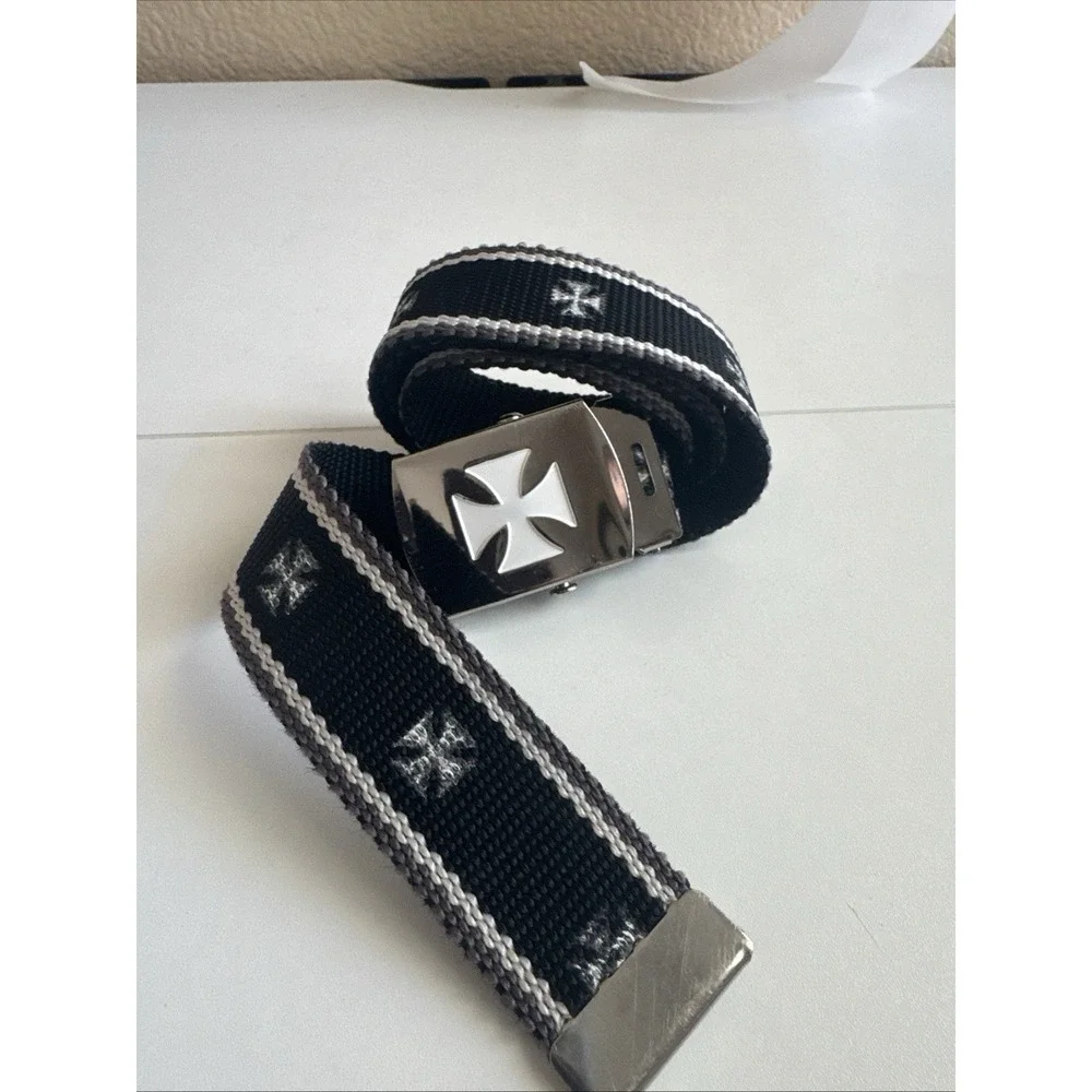 Chopper Canvas Belt With Metal Buckle SKATER Y2K METAL BUCKLE Kids 32